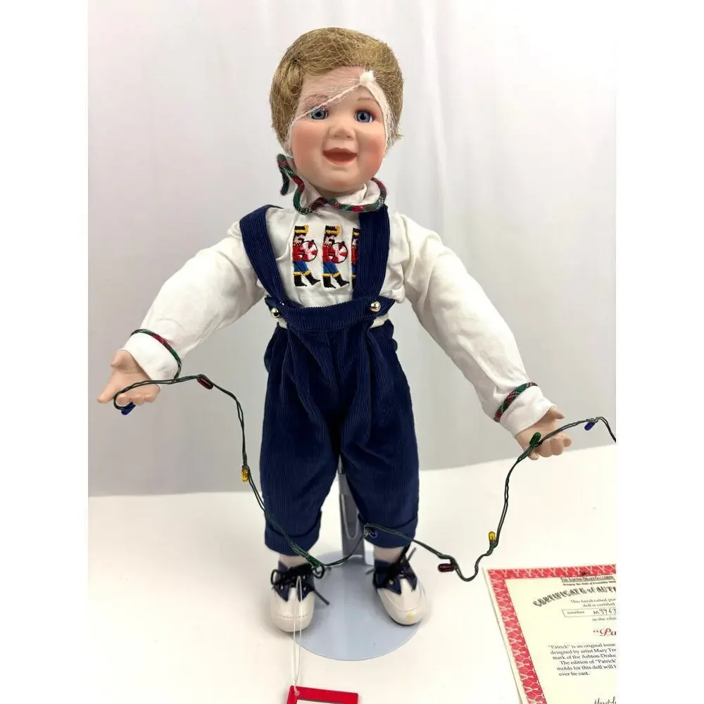 VTG Ashton Drake Galleries Patrick Porcelain Boy Doll 1995 Stand Original #93222